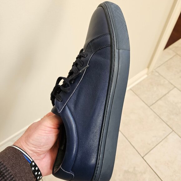 Italic Men's Cadence Tonal Midnight Blue Leather Sneakers, Sz 13 - Picture 13 of 16